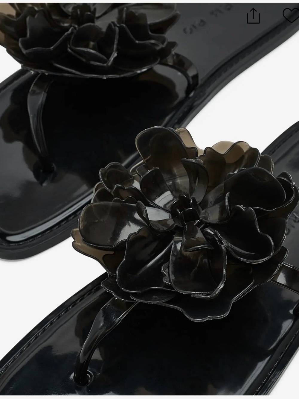 FARM Rio Black Floral Jelly Thong Sandal